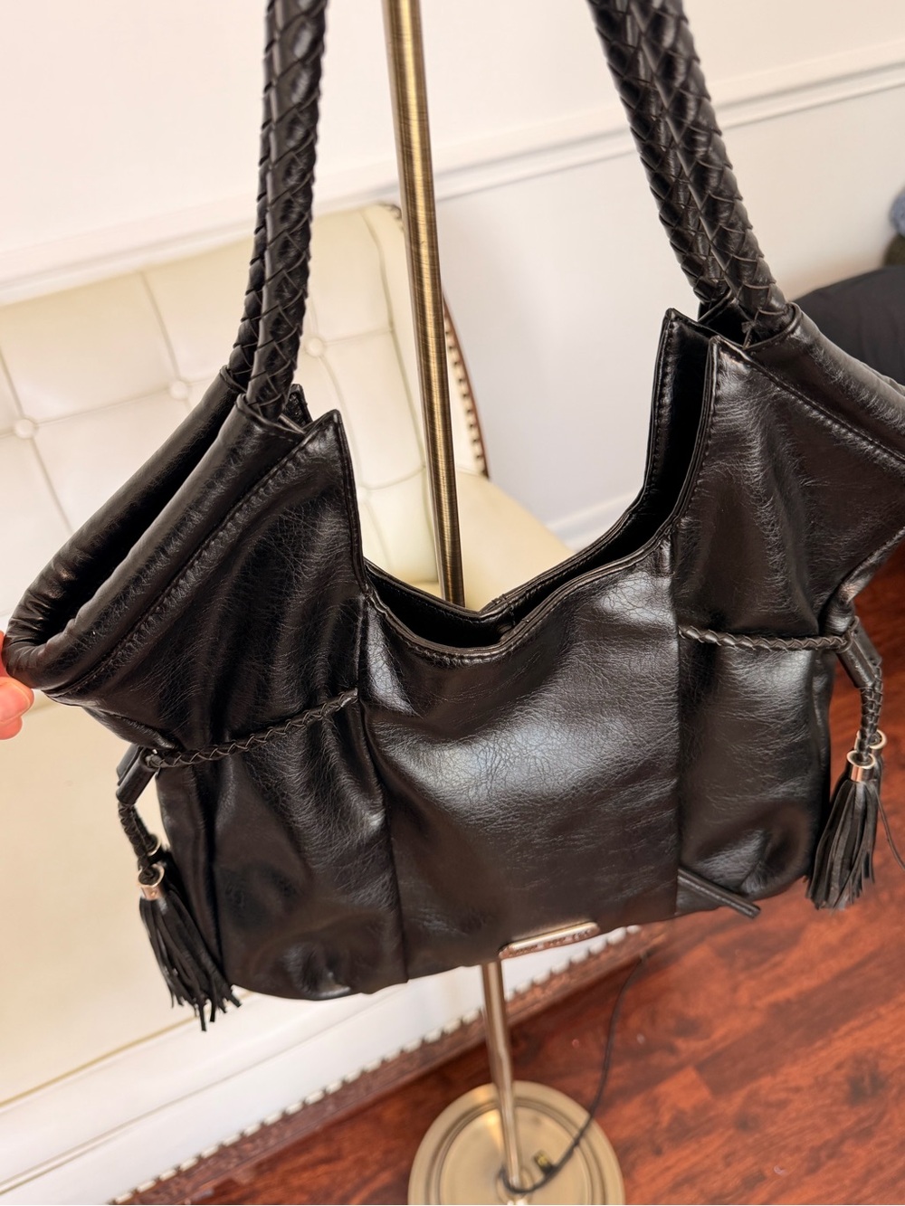 Nine West Black Leather Shoulder Bag